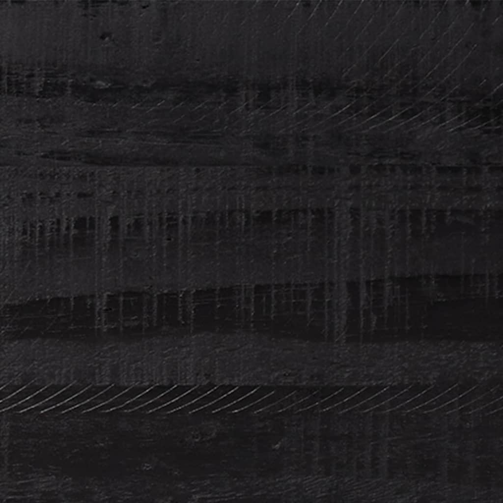 Kommode Schwarz 75x35x70 cm Massivholz Kiefer – Bild 7